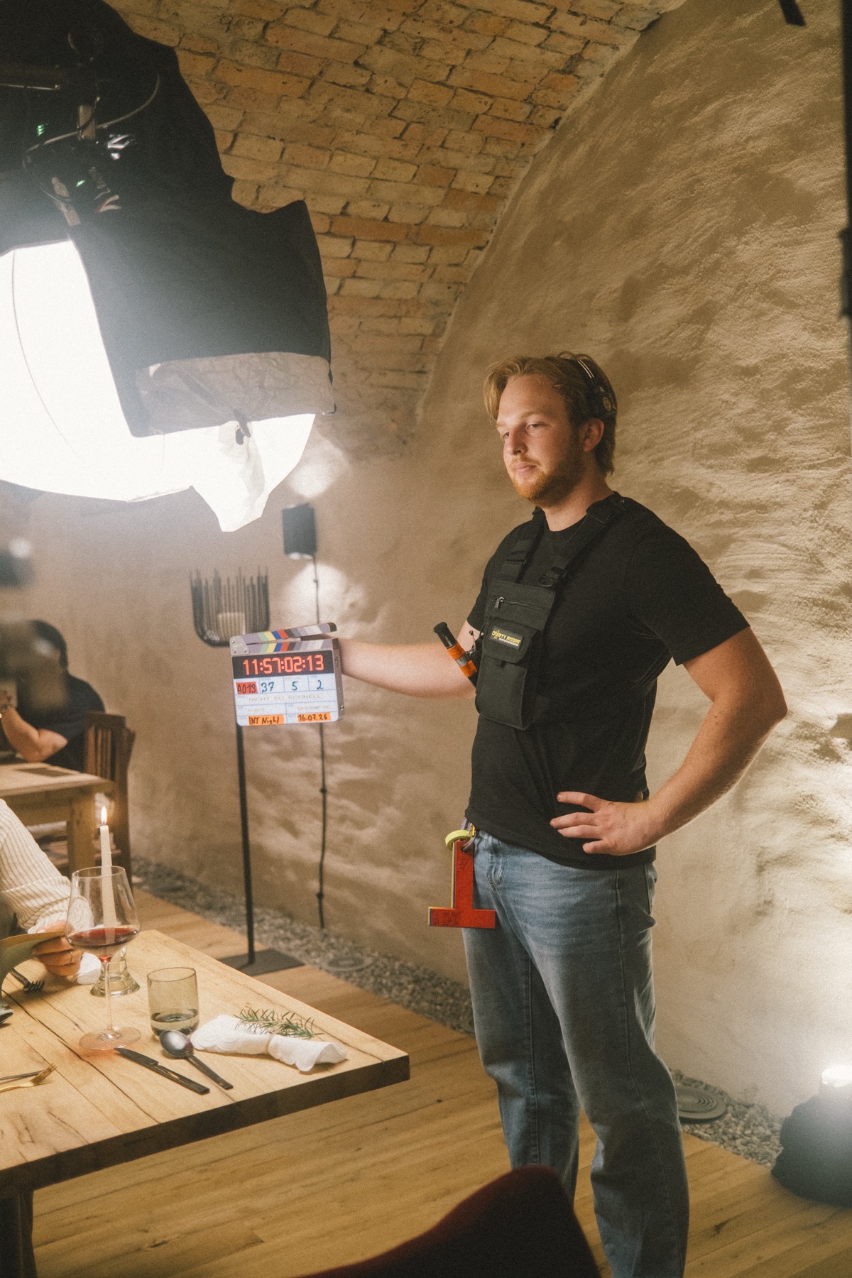 Noah Vodopivec on Set